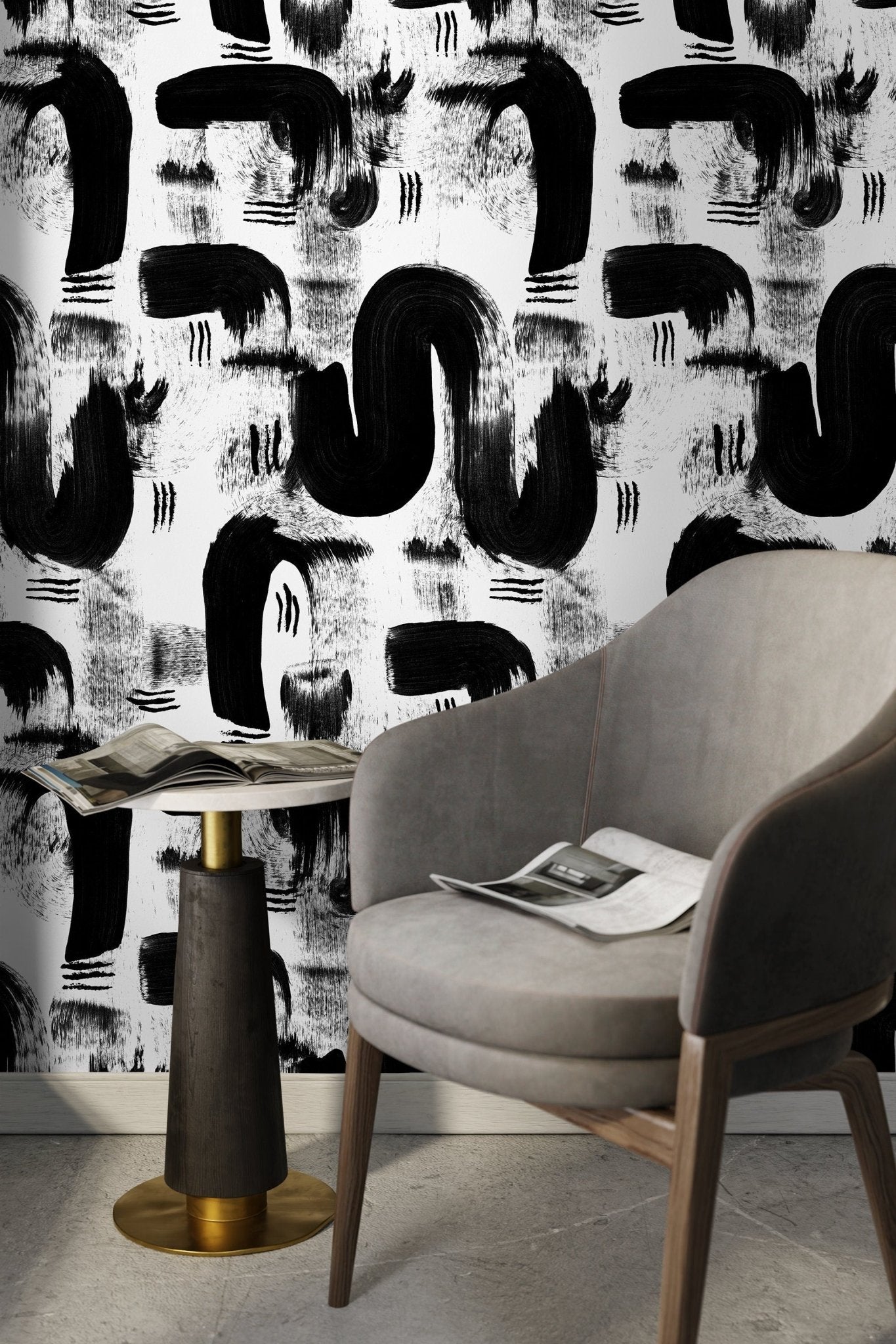 Abstract Brushstrokes Wallpaper - C882 - WallTrend