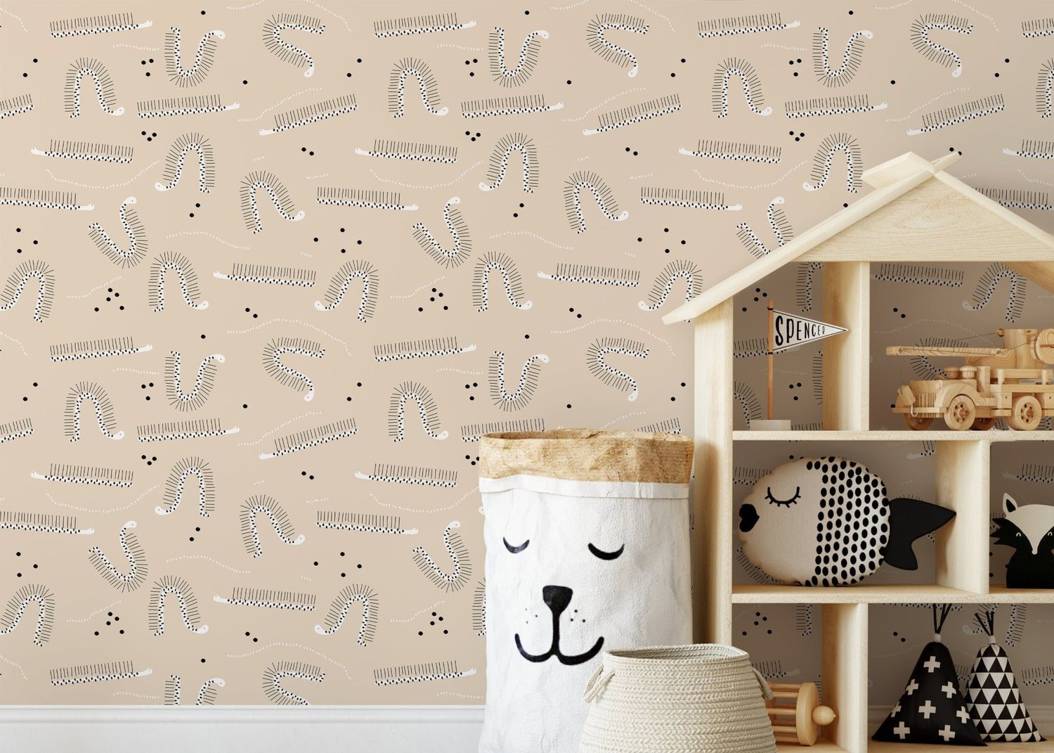 Abstract Centipede Illustration Wallpaper - D406 - WallTrend