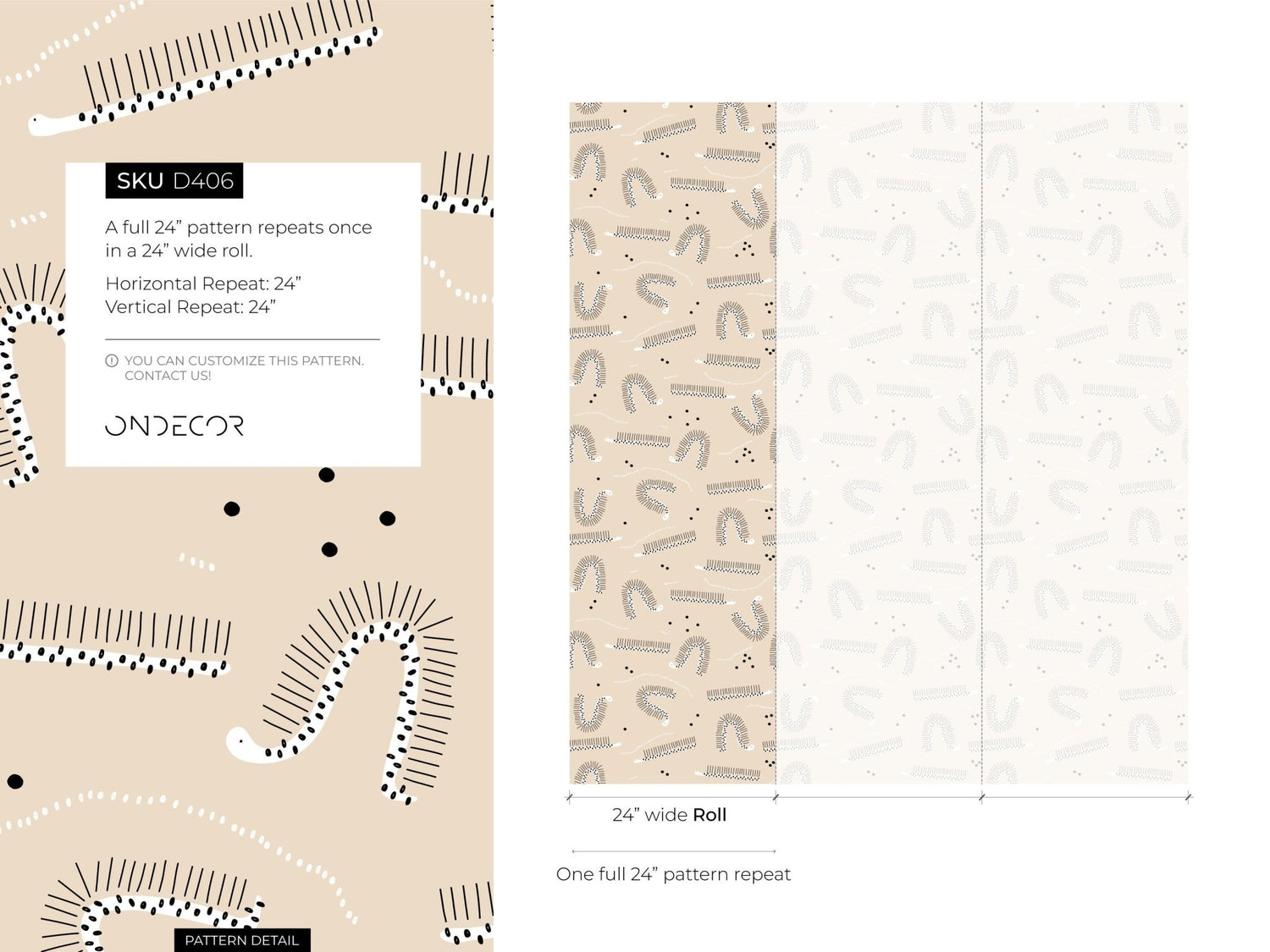 Abstract Centipede Illustration Wallpaper - D406 - WallTrend