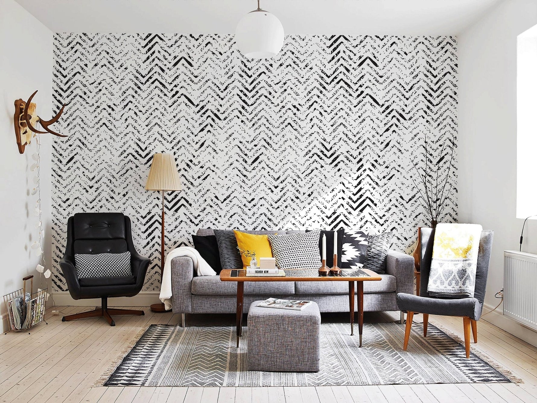 Abstract Chevron Frenzy Wallpaper - A559 - WallTrend