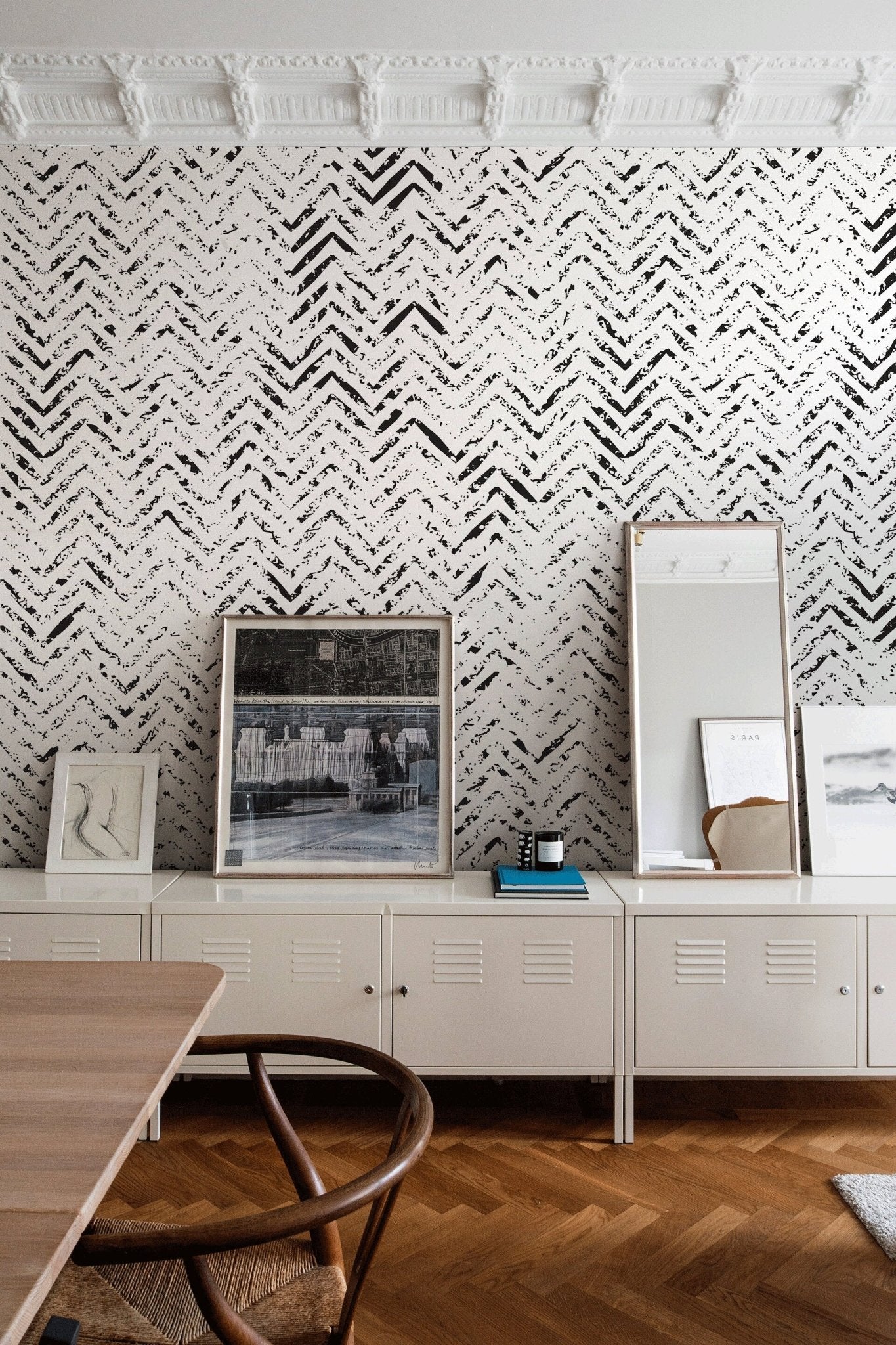 Abstract Chevron Frenzy Wallpaper - A559 - WallTrend