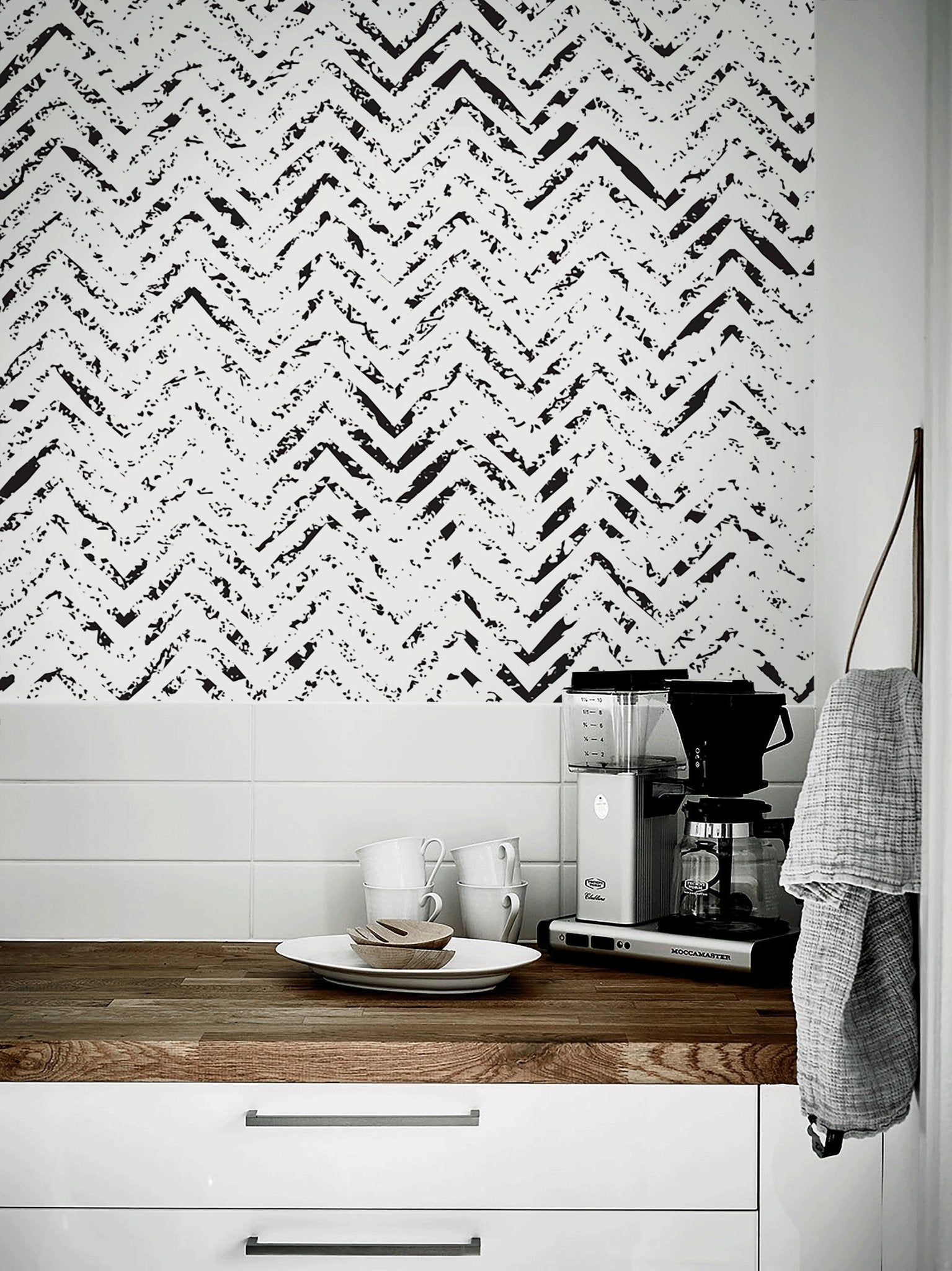 Abstract Chevron Frenzy Wallpaper - A559 - WallTrend