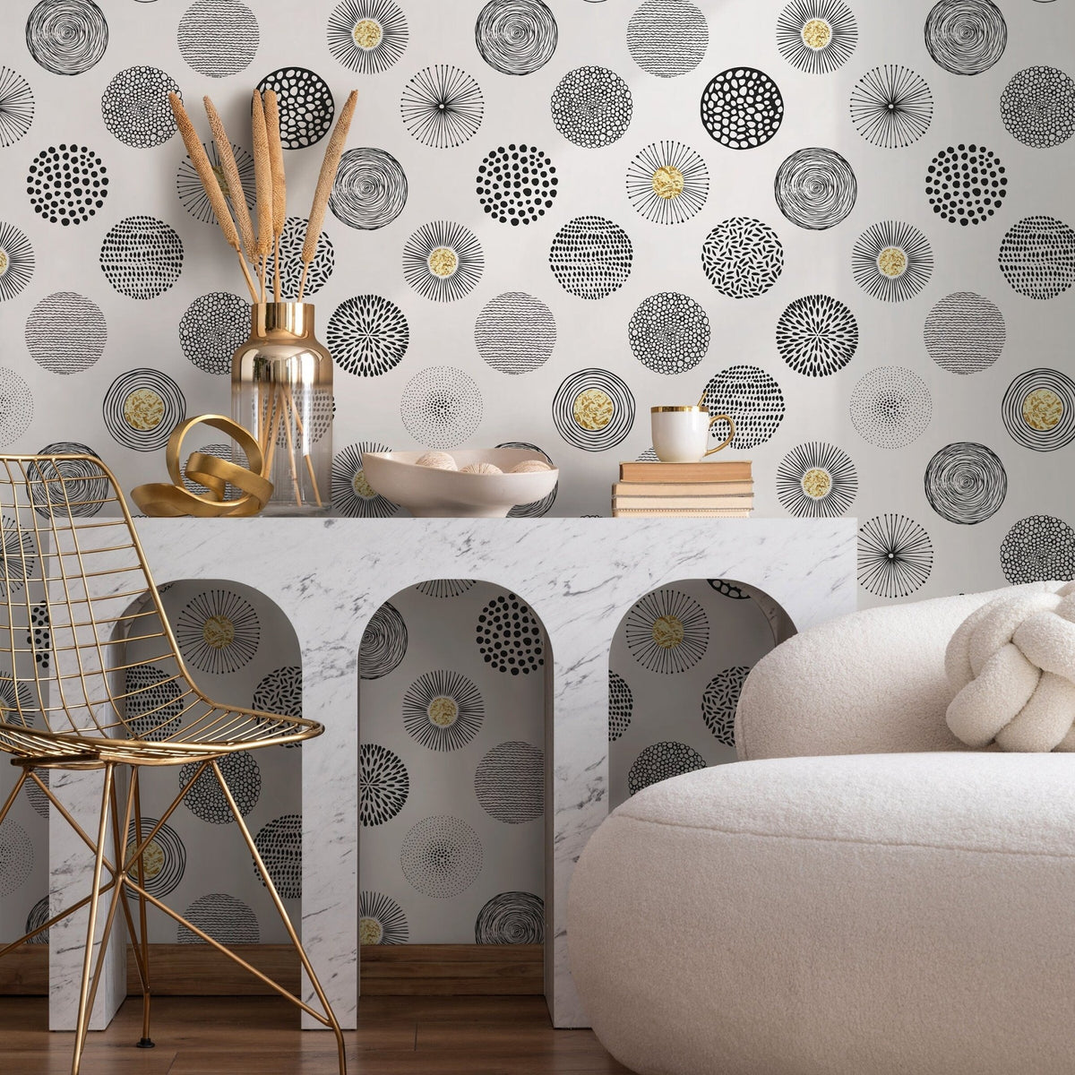 Abstract Circles Art Wallpaper - A029 - WallTrend