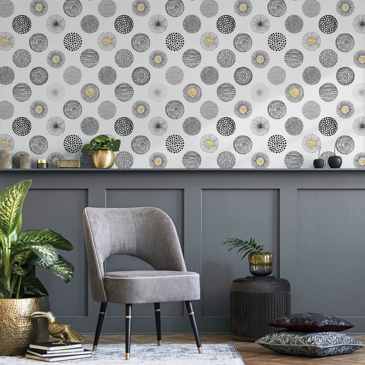 Abstract Circles Art Wallpaper - A029 - WallTrend