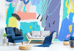 Abstract Colorful Brushstrokes Wallpaper - B166 - WallTrend