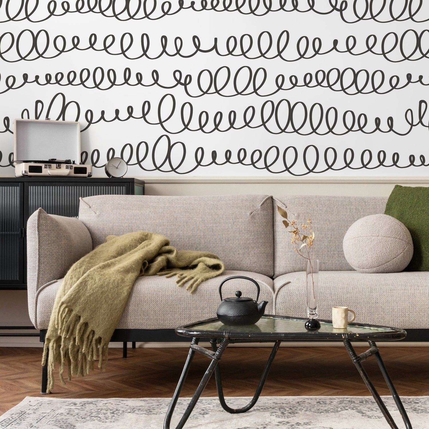 Abstract Continuous Line Wallpaper - A008 - WallTrend