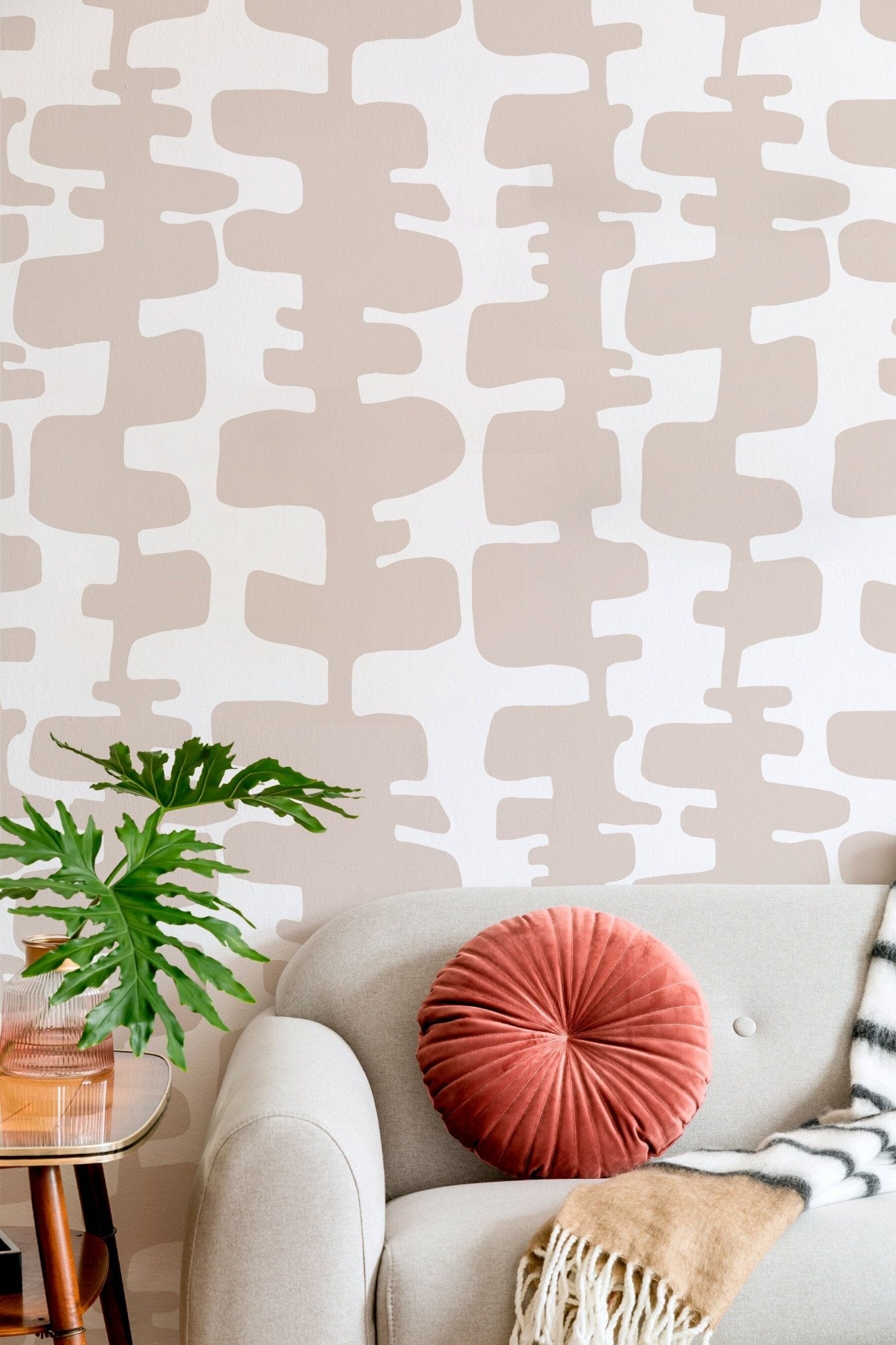 Abstract Cream Puzzle Wallpaper - B968 - WallTrend