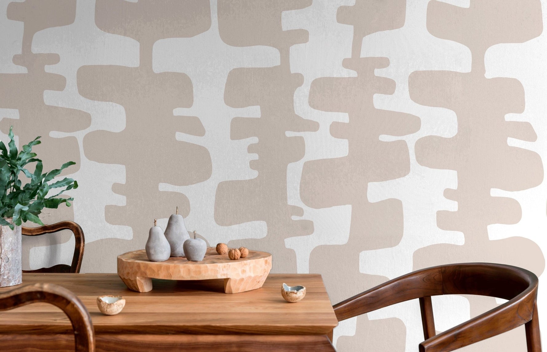 Abstract Cream Puzzle Wallpaper - B968 - WallTrend