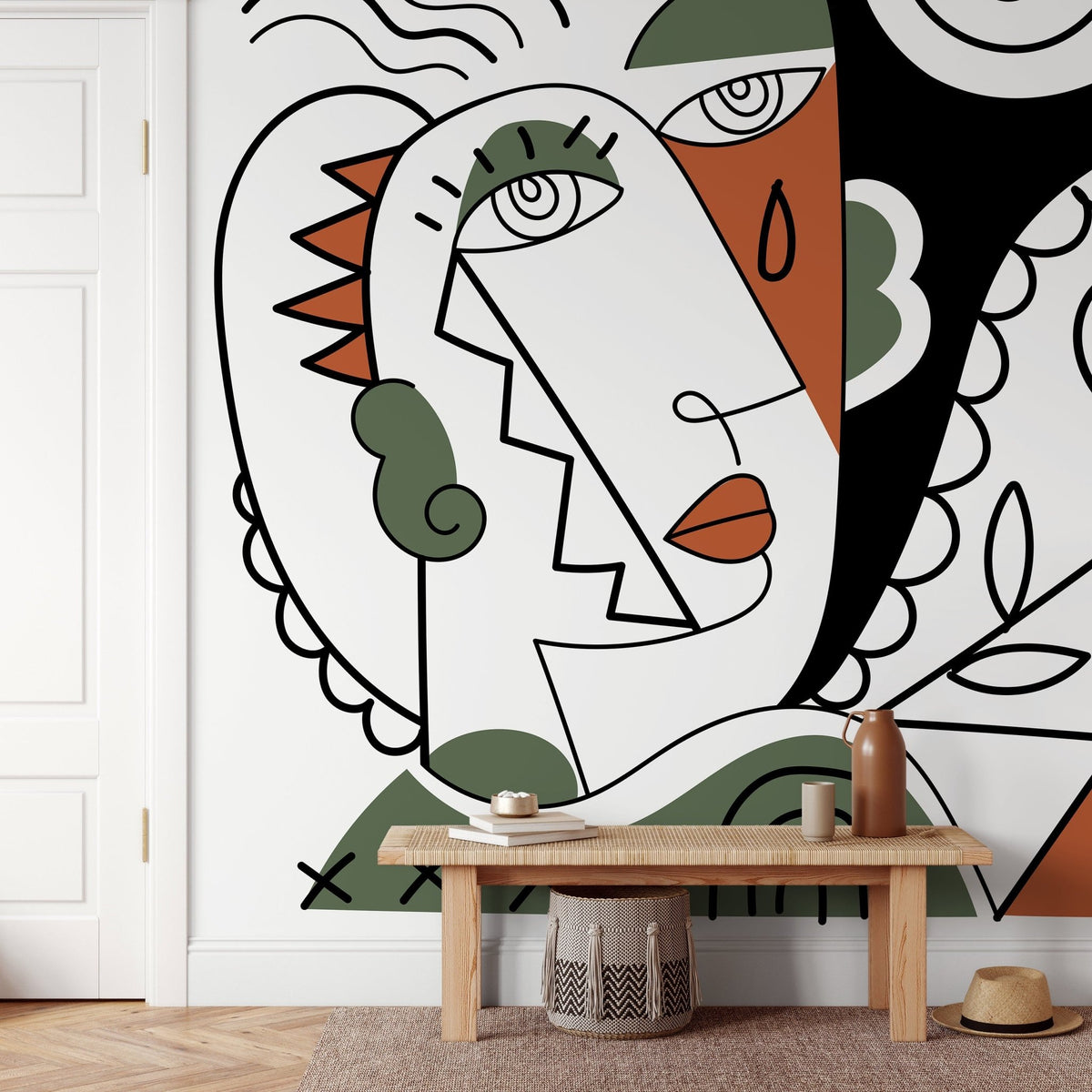 Abstract Cubism Art Wallpaper Modern Mural Peel and Stick Wallpaper Home Decor - D564 - WallTrend