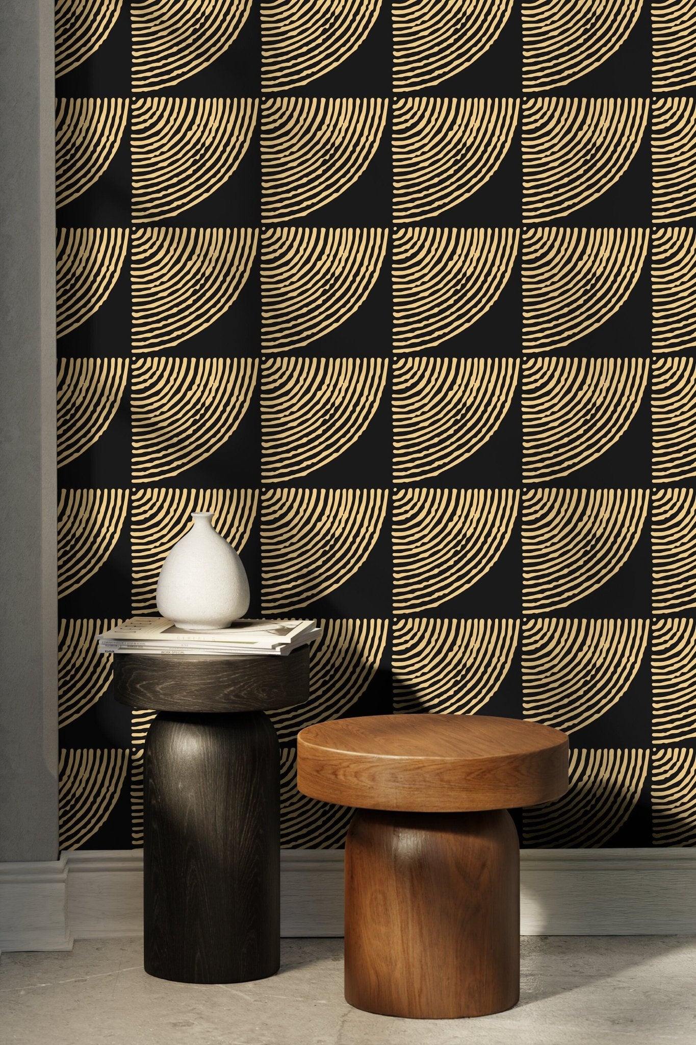 Abstract Curved Lines Wallpaper - C483 - WallTrend