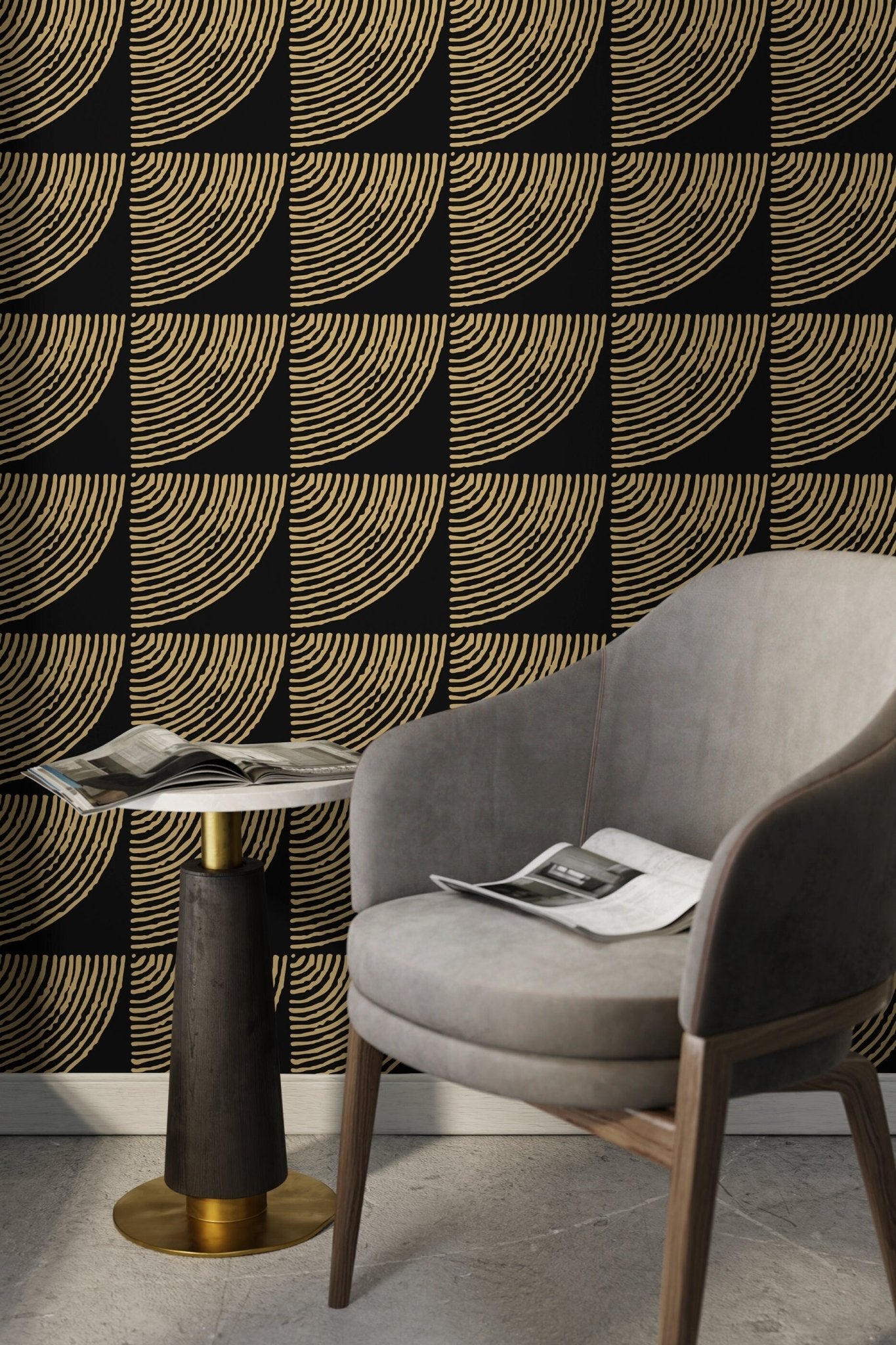 Abstract Curved Lines Wallpaper - C483 - WallTrend