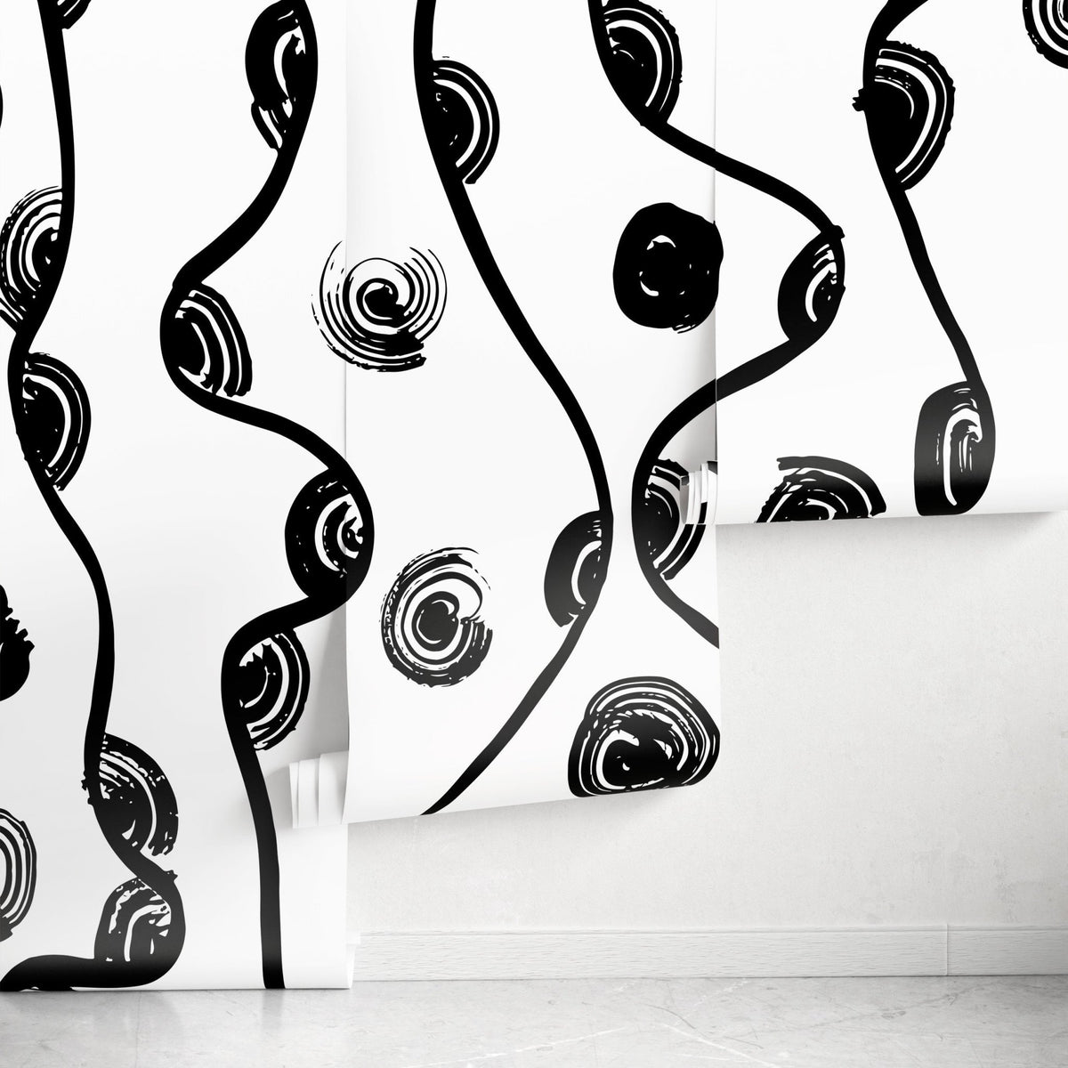 Abstract Curves and Circles Wallpaper - C132 - WallTrend