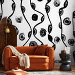 Abstract Curves and Circles Wallpaper - C132 - WallTrend