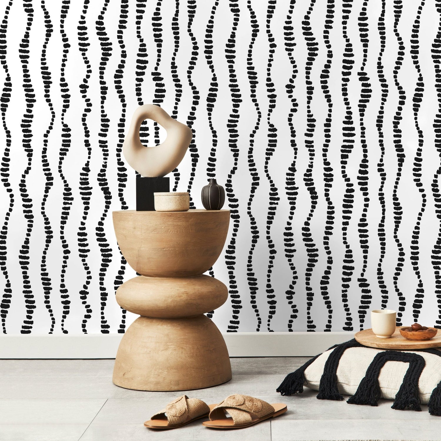 Abstract Curves and Dots Wallpaper - C535 - WallTrend