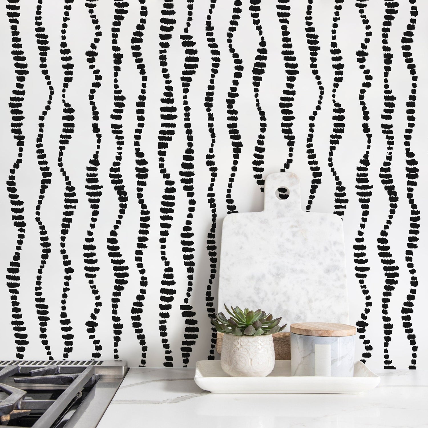 Abstract Curves and Dots Wallpaper - C535 - WallTrend