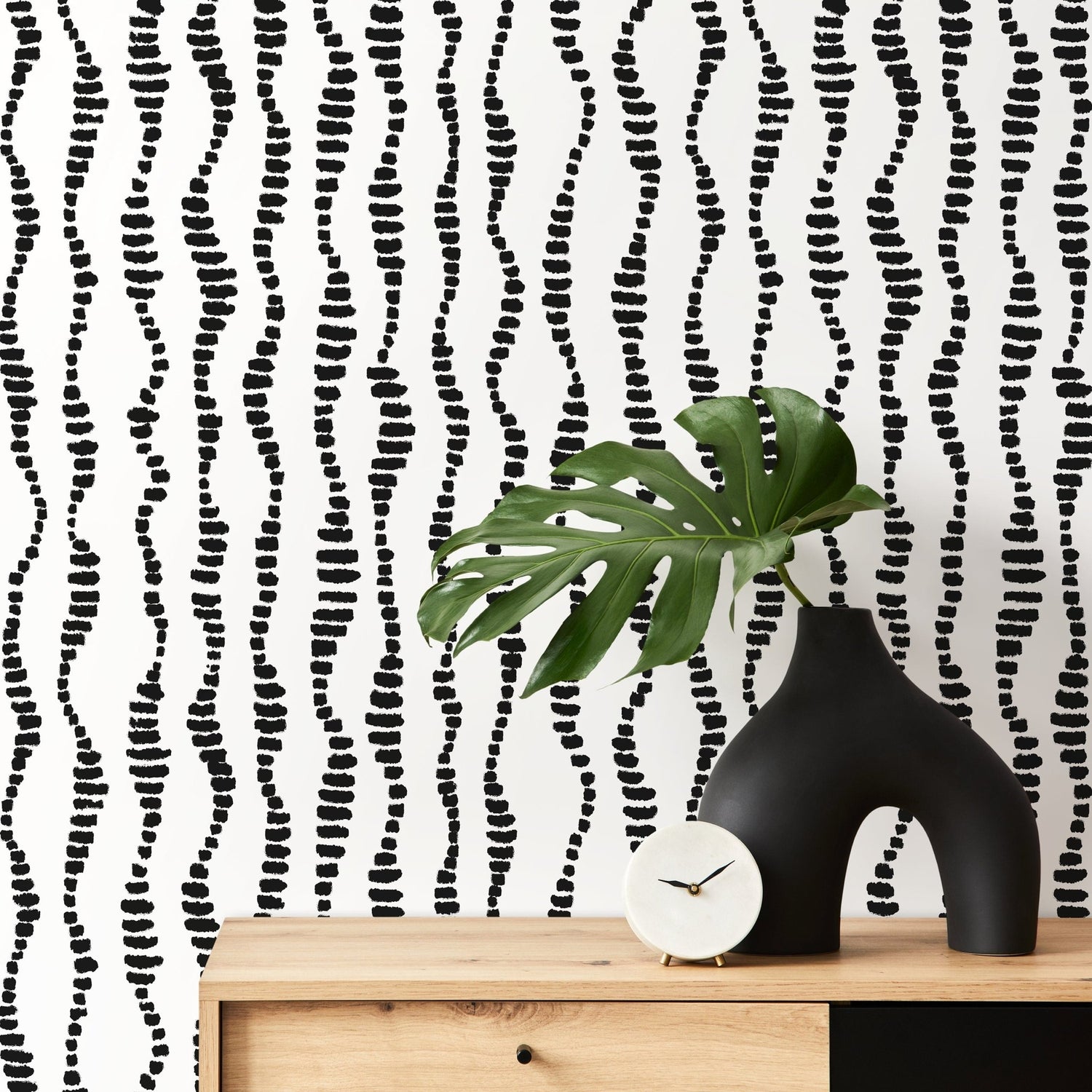 Abstract Curves and Dots Wallpaper - C535 - WallTrend