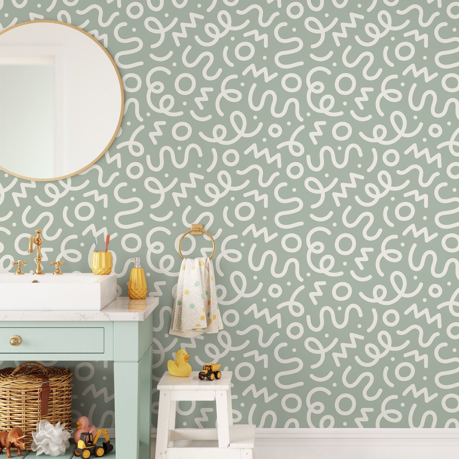 Abstract Curves and Lines Wallpaper - D573 - WallTrend