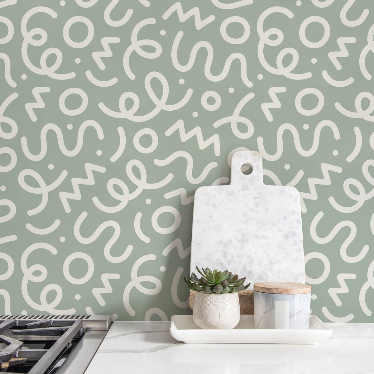 Abstract Curves and Lines Wallpaper - D573 - WallTrend