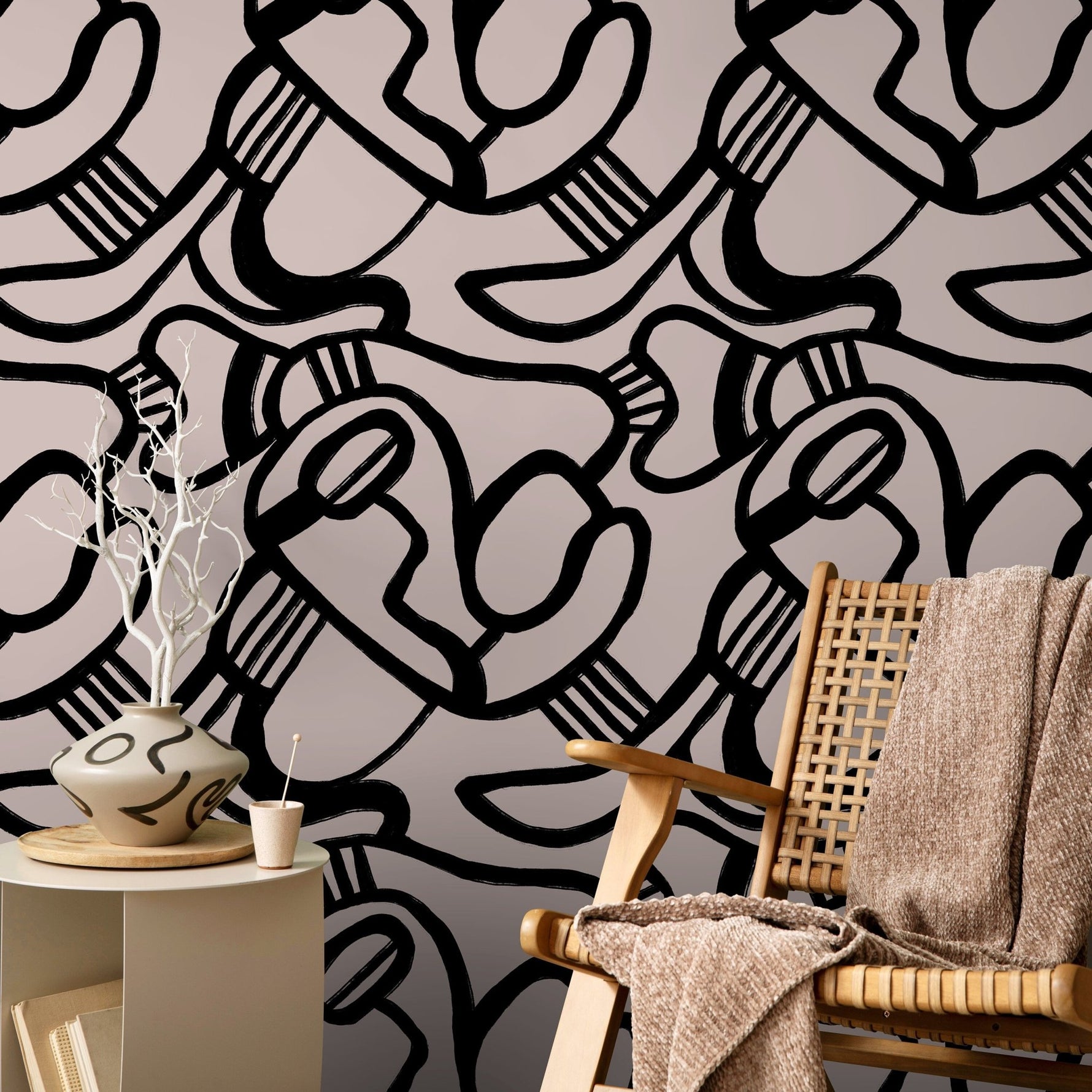 Abstract Curves and Lines Wallpaper - X133 - WallTrend