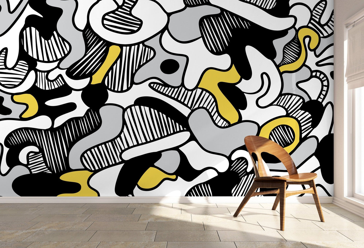 Abstract Curves and Shapes Wallpaper - X135 - WallTrend