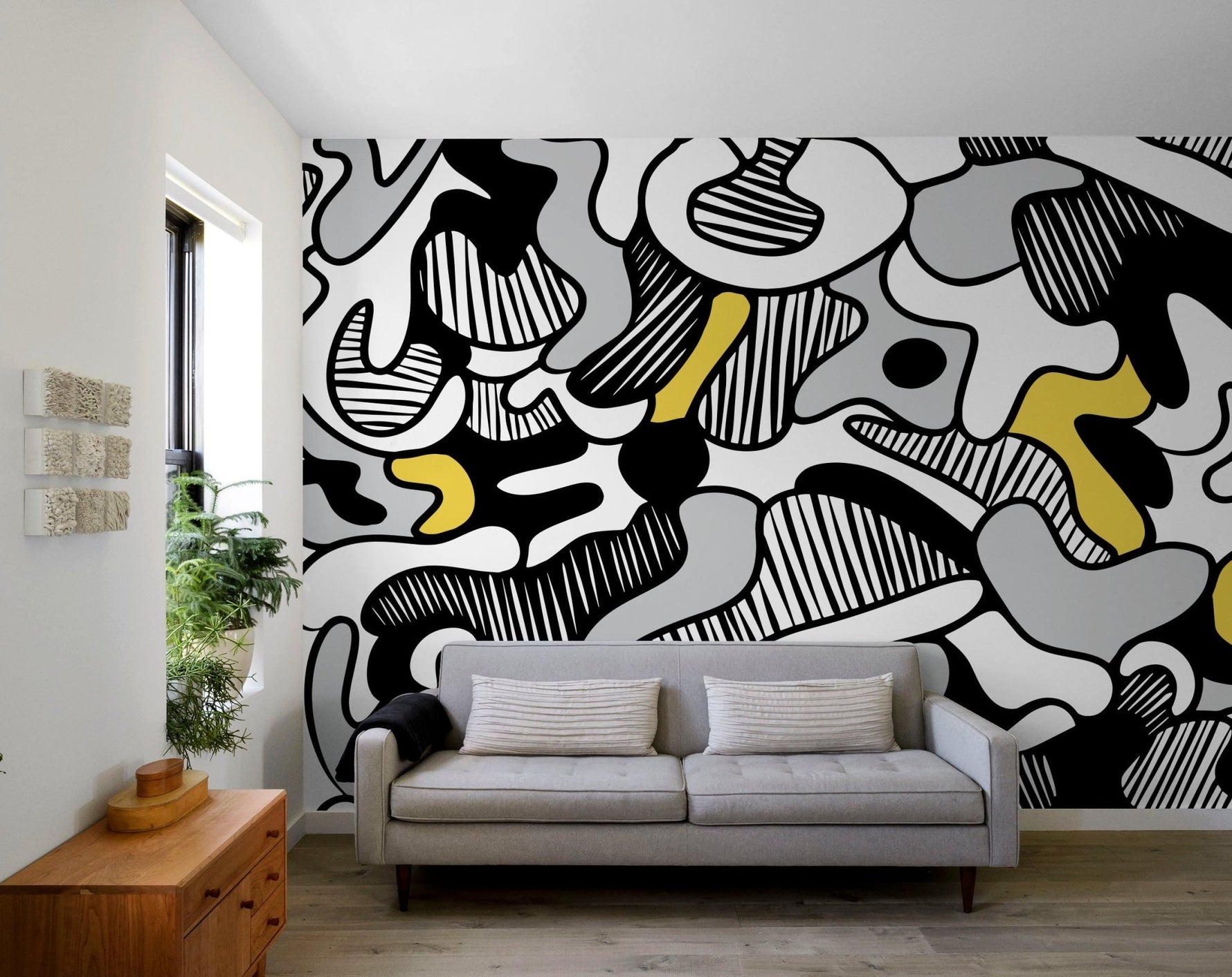 Abstract Curves and Shapes Wallpaper - X135 - WallTrend