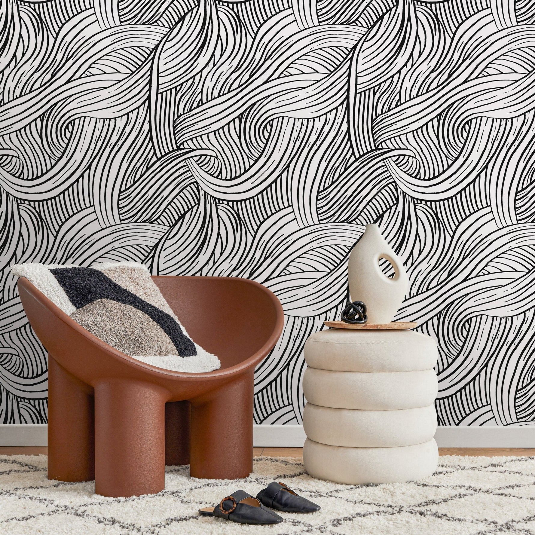 Abstract Curves Wallpaper - C668 - WallTrend