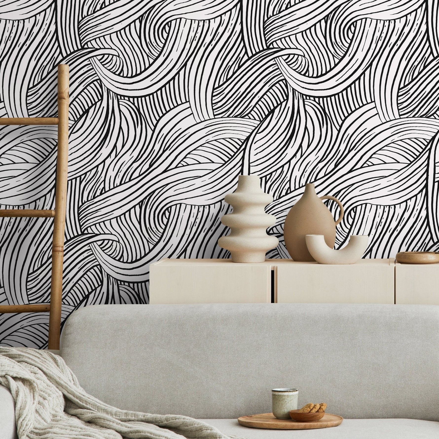 Abstract Curves Wallpaper - C668 - WallTrend