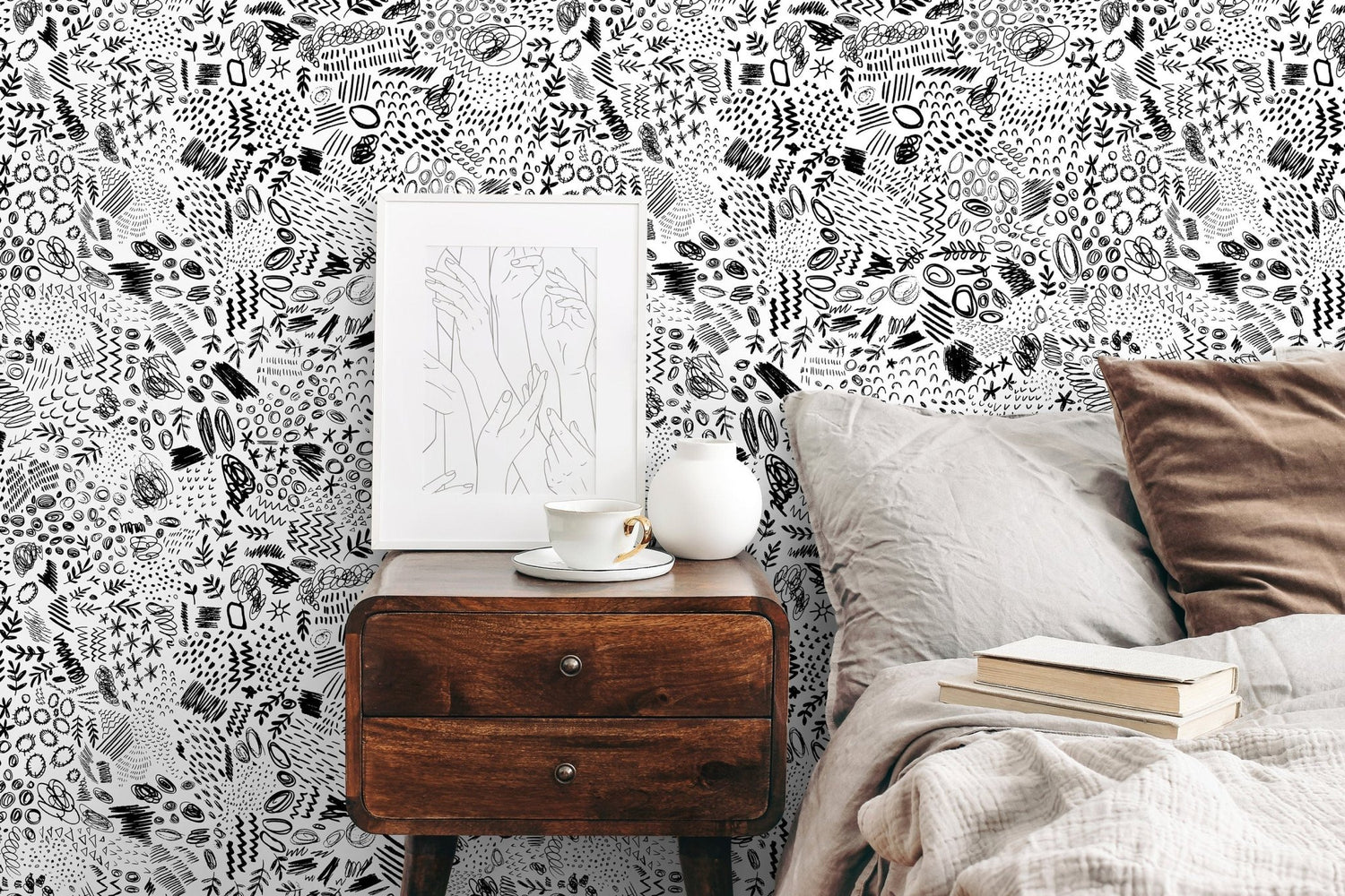 Abstract Doodles Wallpaper - C817 - WallTrend