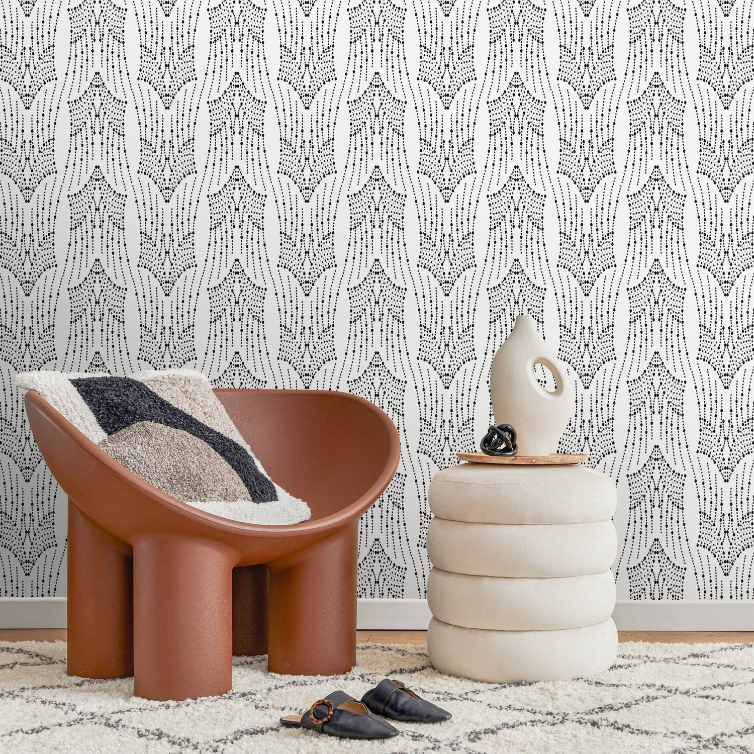 Abstract Dotted Curve Wallpaper - C868 - WallTrend