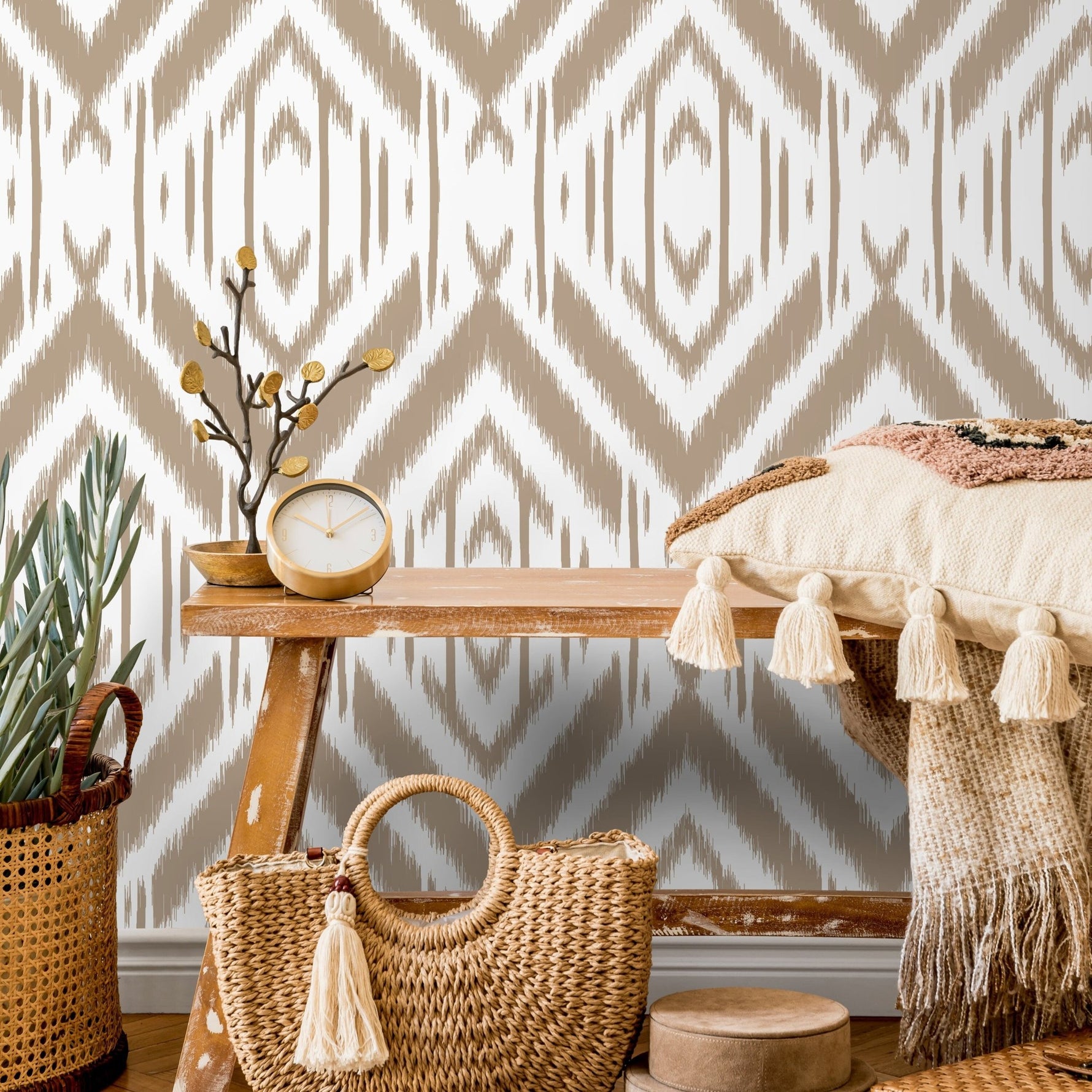 Abstract Ethno Ikat Wallpaper - C745 - WallTrend