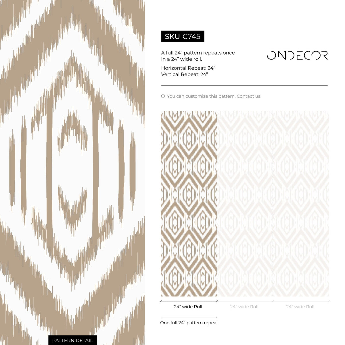 Abstract Ethno Ikat Wallpaper - C745 - WallTrend