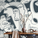 Abstract Faces Art Wallpaper - D590 - WallTrend