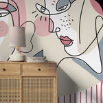 Abstract Faces Artistic Wallpaper - D603 - WallTrend