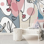 Abstract Faces Artistic Wallpaper - D603 - WallTrend