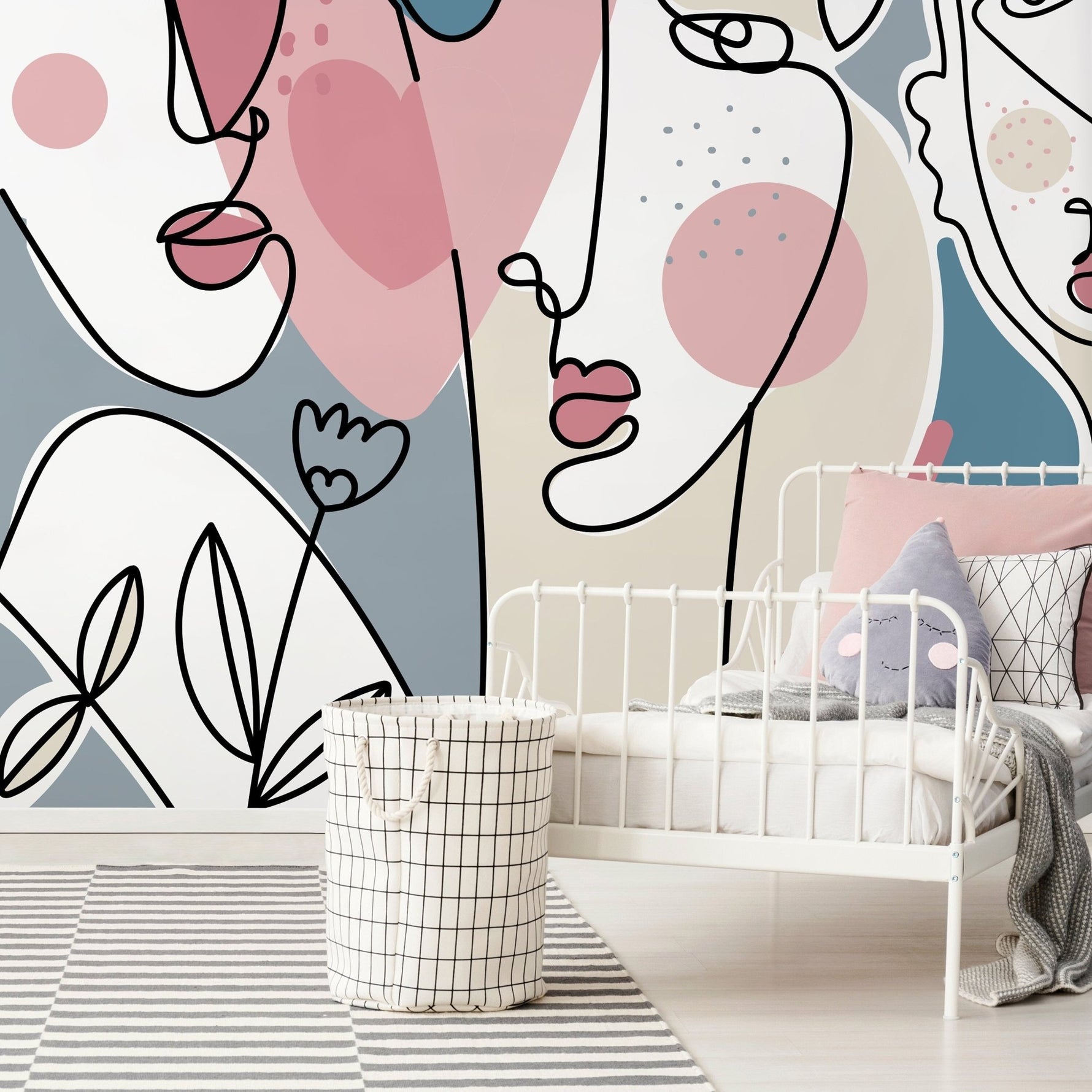 Abstract Faces Artistic Wallpaper - D603 - WallTrend