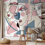 Abstract Faces Artistic Wallpaper - D603 - WallTrend