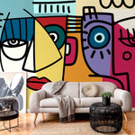 Abstract Faces Artwork Wallpaper - D566 - WallTrend