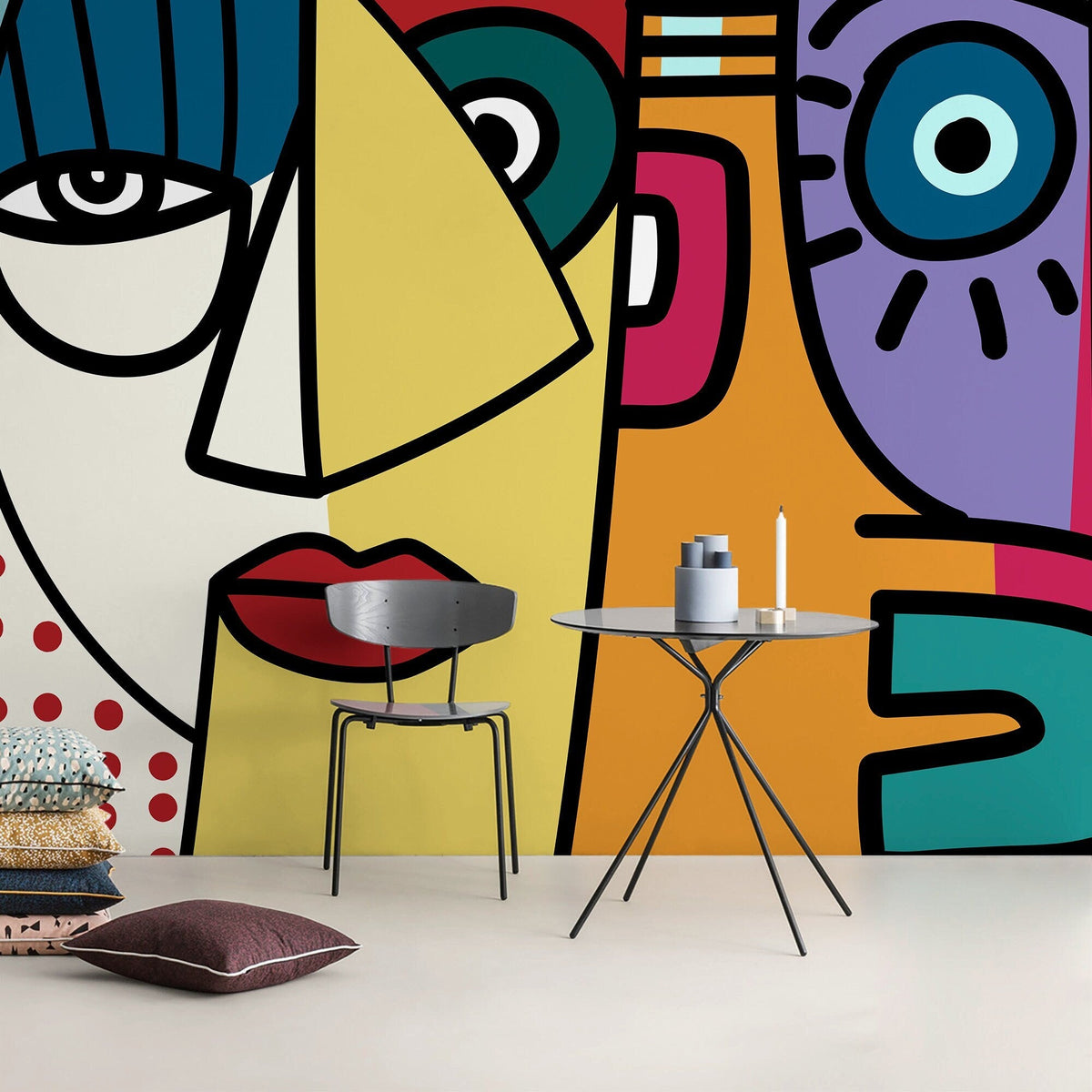 Abstract Faces Artwork Wallpaper - D566 - WallTrend