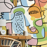 Abstract Faces Collage Wallpaper - D557 - WallTrend