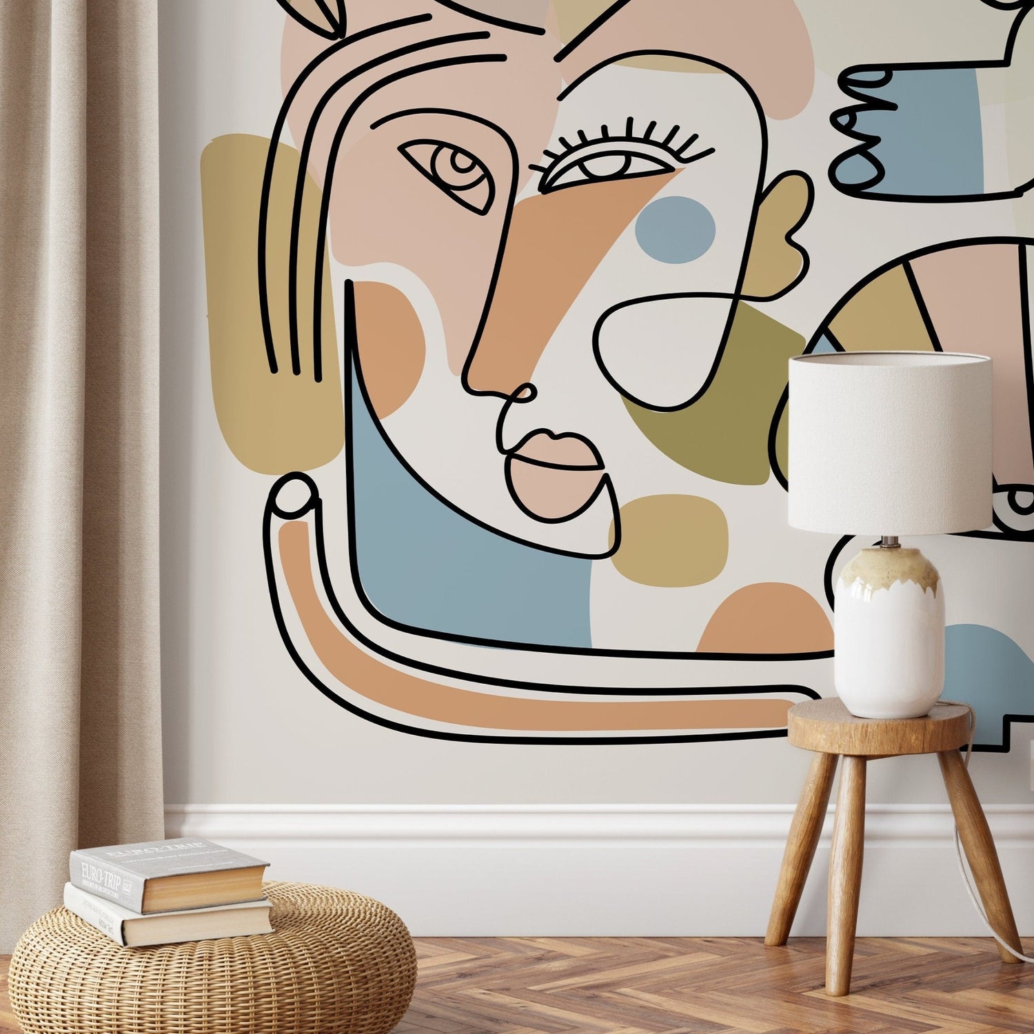 Abstract Faces Collage Wallpaper - D558 - WallTrend