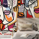 Abstract Faces Collage Wallpaper - D582 - WallTrend