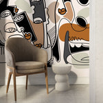 Abstract Faces Collage Wallpaper - D587 - WallTrend