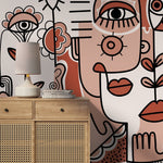 Abstract Faces Collage Wallpaper - D599 - WallTrend