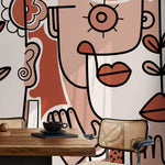 Abstract Faces Collage Wallpaper - D599 - WallTrend