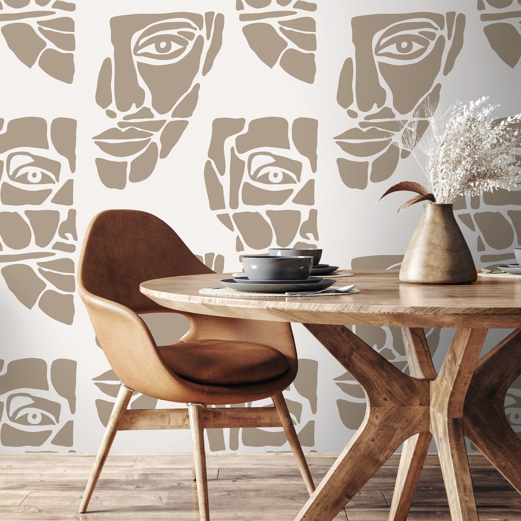 Abstract Faces Wallpaper - C245 - WallTrend