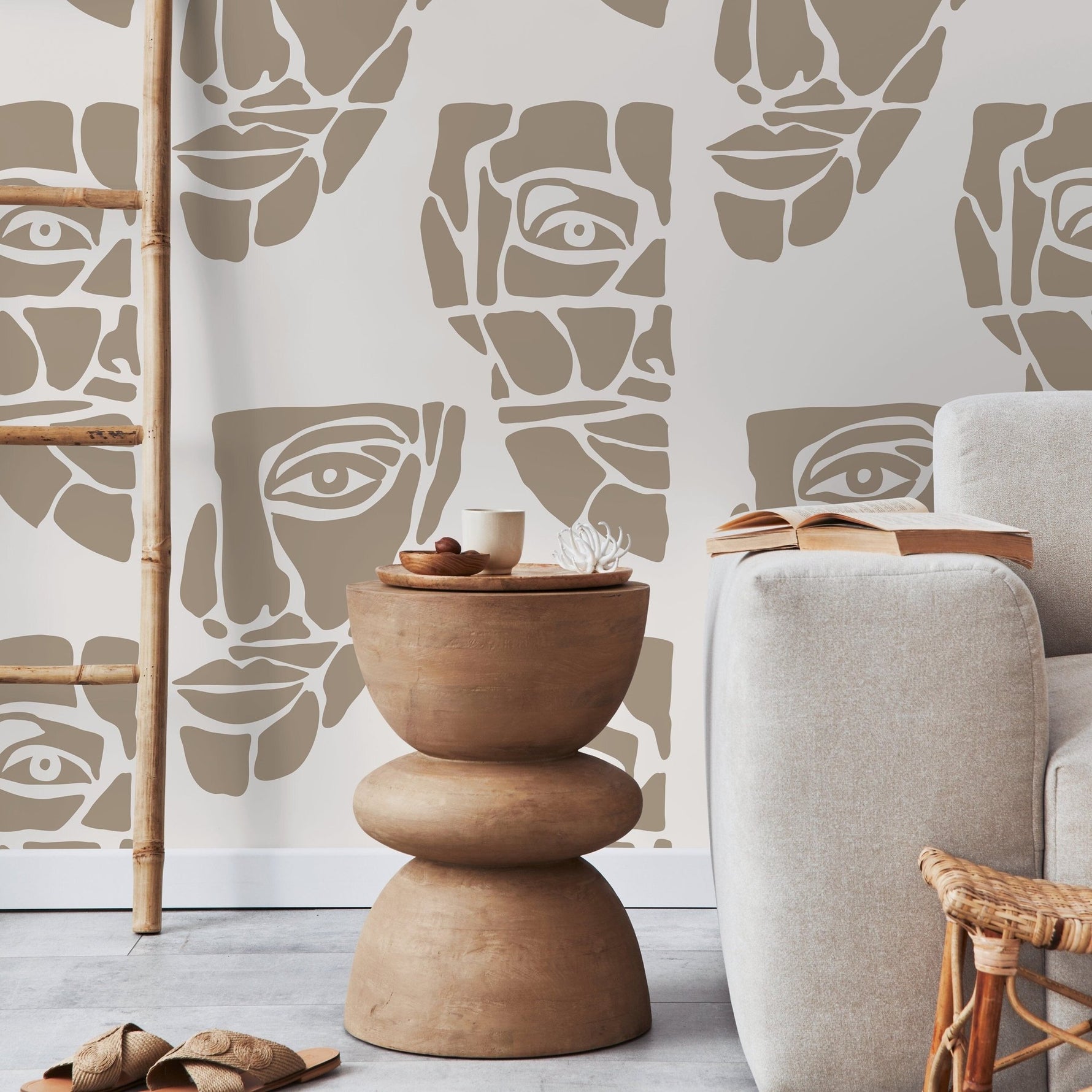 Abstract Faces Wallpaper - C245 - WallTrend