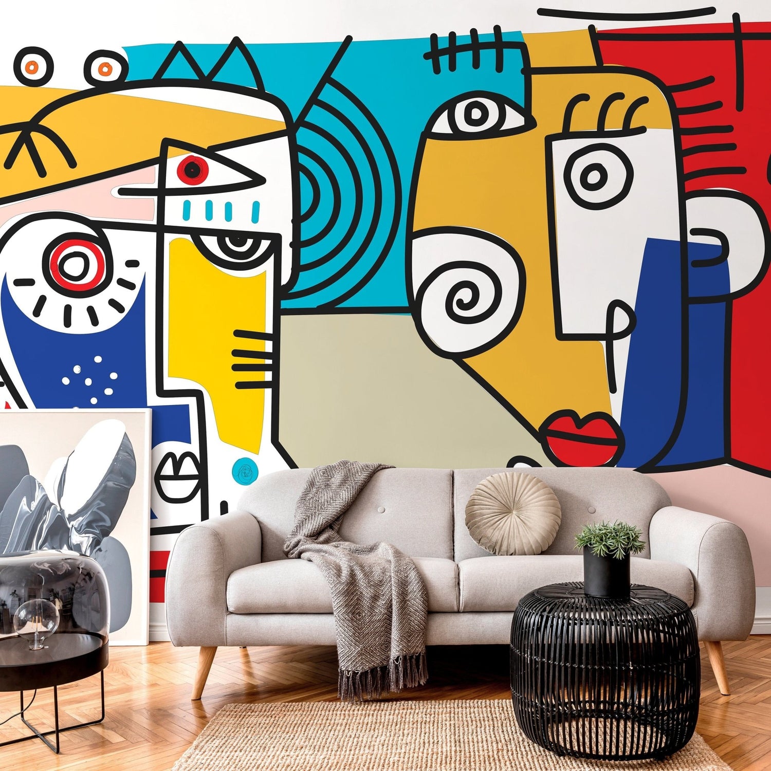 Abstract Faces Wallpaper - D569 - WallTrend