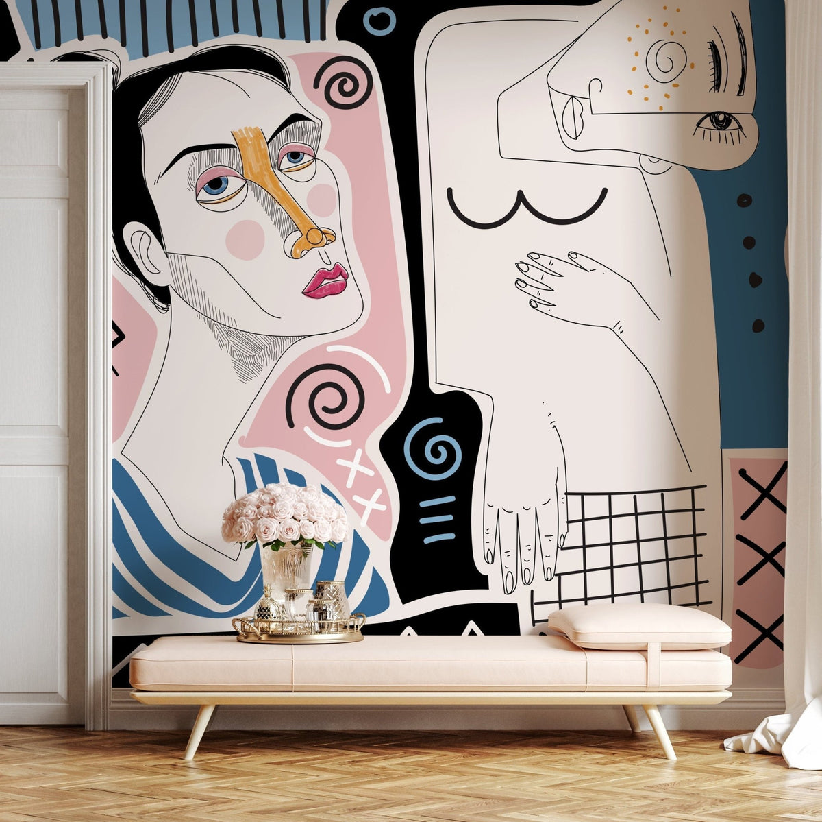 Abstract Faces Wallpaper - D580 - WallTrend