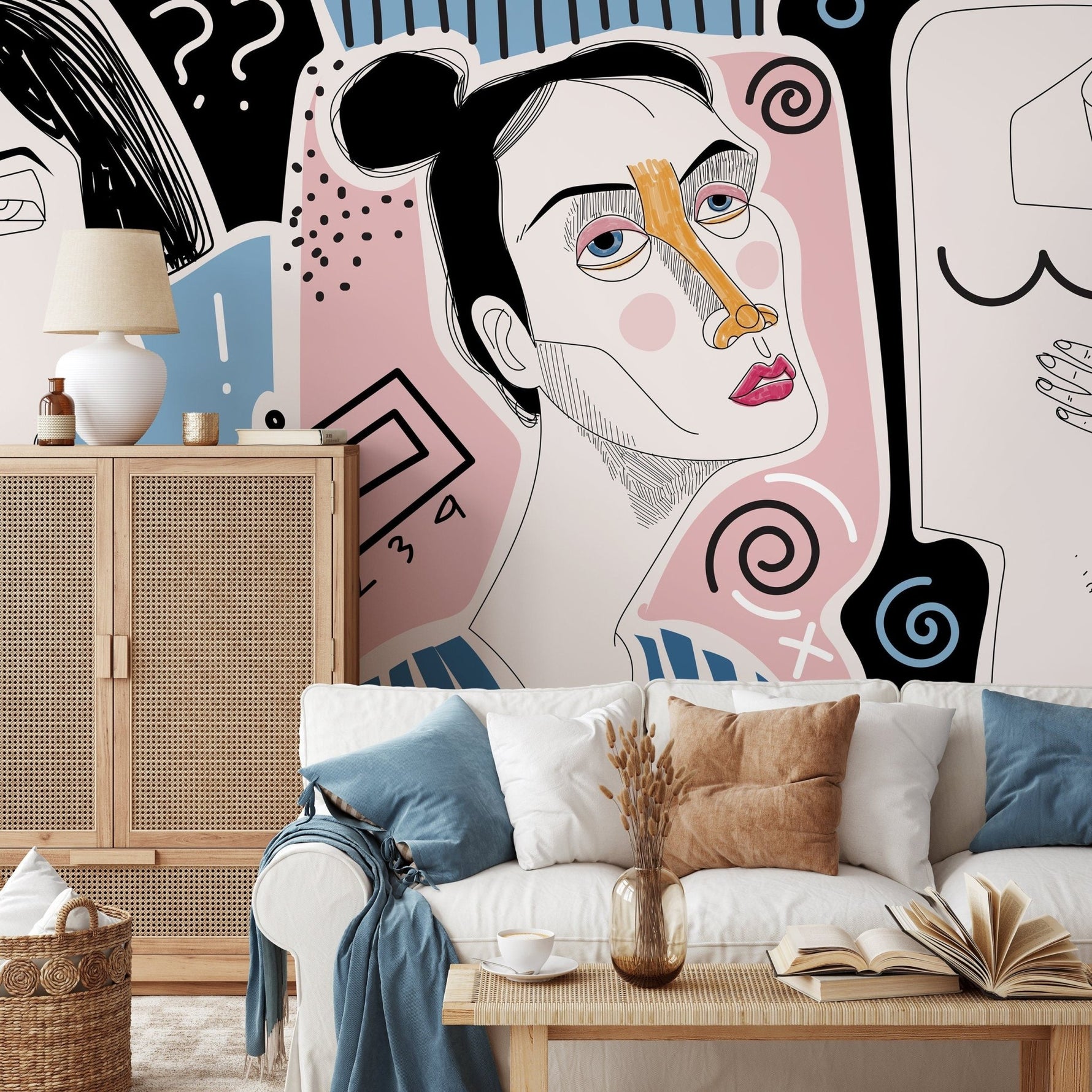 Abstract Faces Wallpaper - D580 - WallTrend