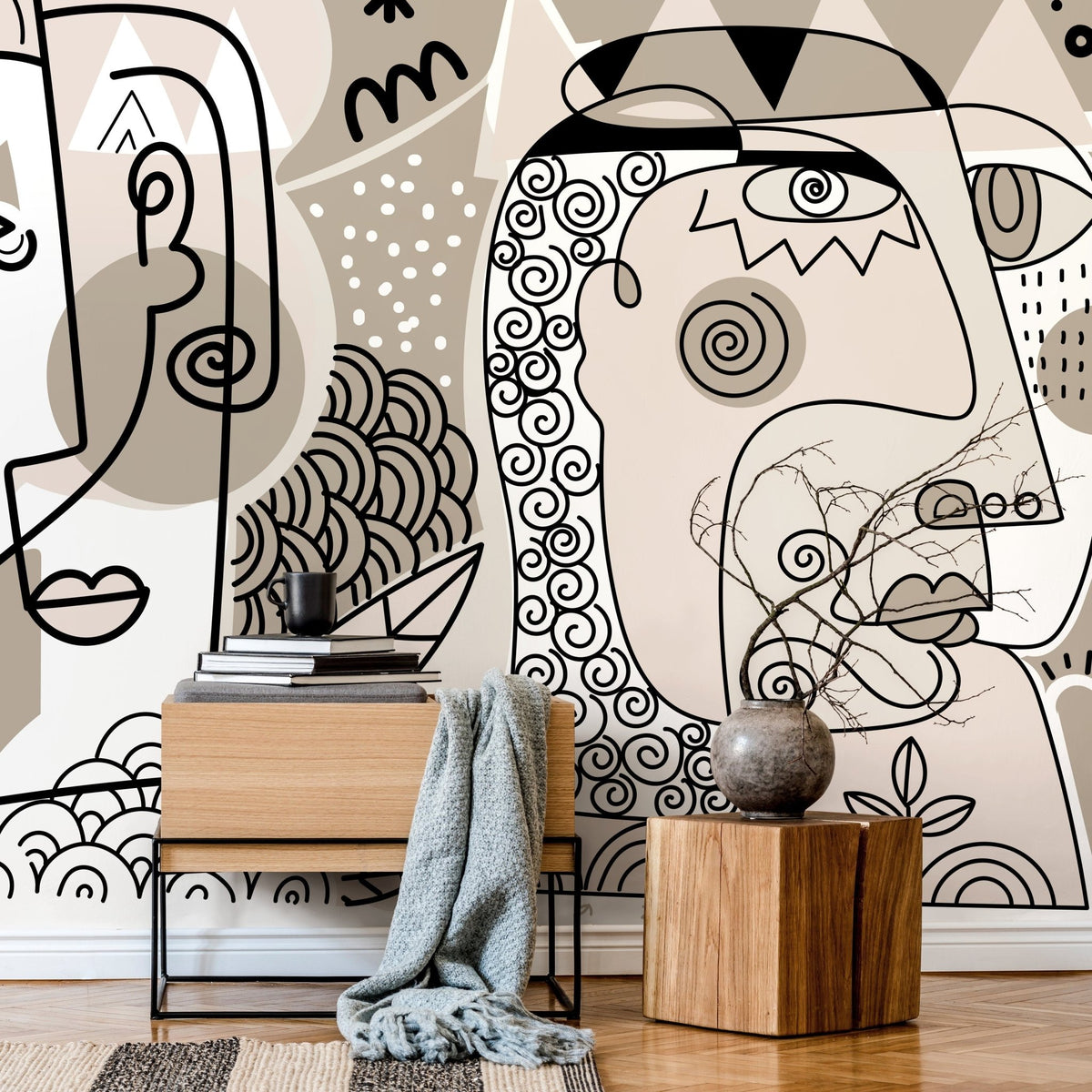 Abstract Faces Wallpaper - D583 - WallTrend